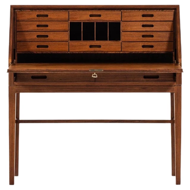Danish Rosewood Secretaire by Kai Winding for P. Jeppesen, 1950s For Sale