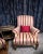 Red Walnut Schumacher Arlington Wingback Armchair With Custom Kravet Fabric. Two Available - Selling Separately For Sale - Image 8 of 11