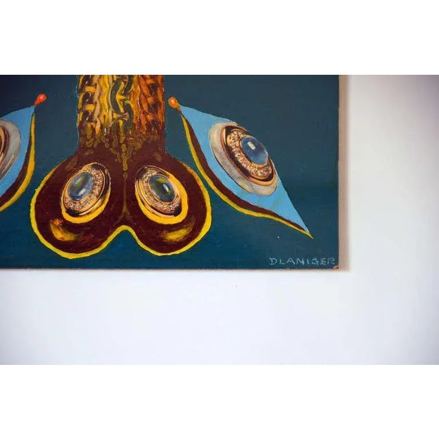 1970s Surrealist Oil on Panel Paintings in Shadow Boxes - a Pair For Sale - Image 5 of 8