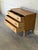 Brown Oak 3 Drawer Dresser Chest With Brass Pulls Mid-Century Modern 1960s For Sale - Image 8 of 11