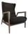 Lillian August Modern Accent Lounge Chair – Gray Wood Frame & Charcoal Upholstery For Sale