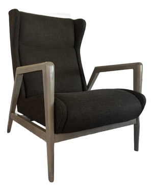 Lillian August Modern Accent Lounge Chair – Gray Wood Frame & Charcoal Upholstery