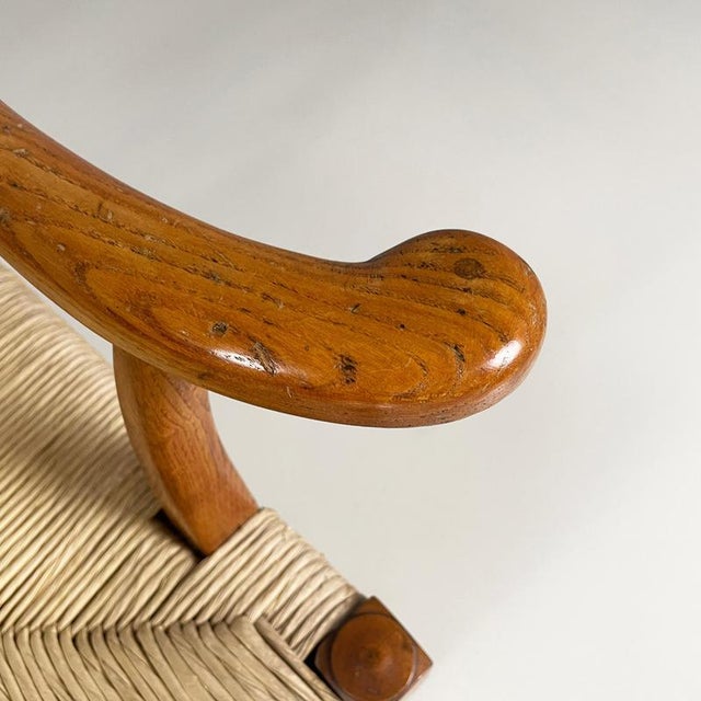 Mid-Century Modern Italian Armchairs in Woven Straw and Wood, 1940s For Sale - Image 13 of 18