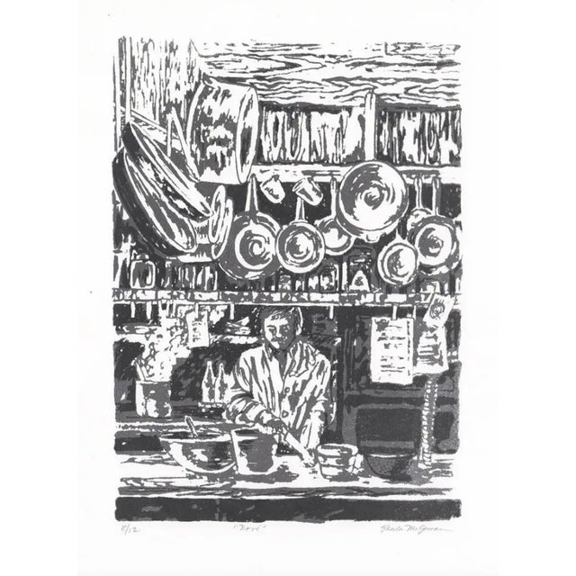 Traditional Sheila McGowan Restaurant Kitchen Interior Serigraph For Sale - Image 3 of 3