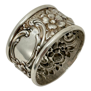 Beautifully Detailed Antique - Victorian Sterling Silver Floral Napkin Ring by Tiffany & Company Circa 1900