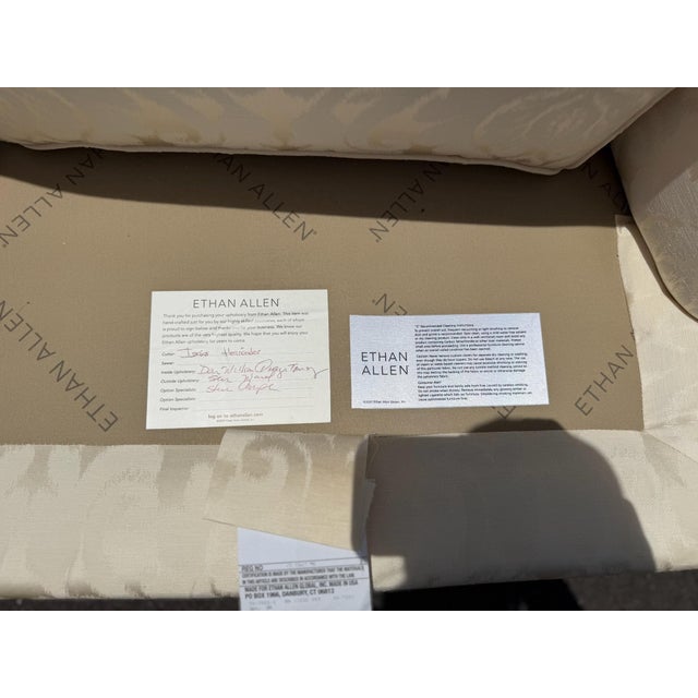 Ethan Allen Pair of Ethan Allen Selby Wing Chairs For Sale - Image 4 of 11
