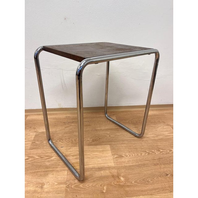 Wood Vintage Bauhaus Chrome Side Table by Marcel Breue, 1930s For Sale - Image 7 of 9