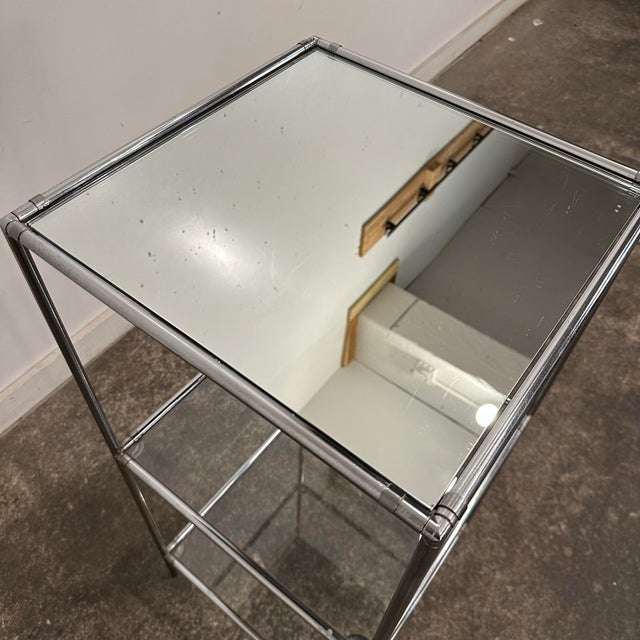 Mid 20th Century Poul Cadovius “Abstracta” 3-Shelf Chrome and Glass Display Bookcase For Sale - Image 9 of 12