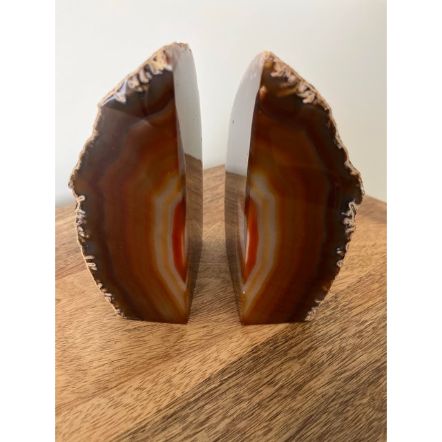 1980s Polished Agate Bookends-a Pair For Sale - Image 4 of 6