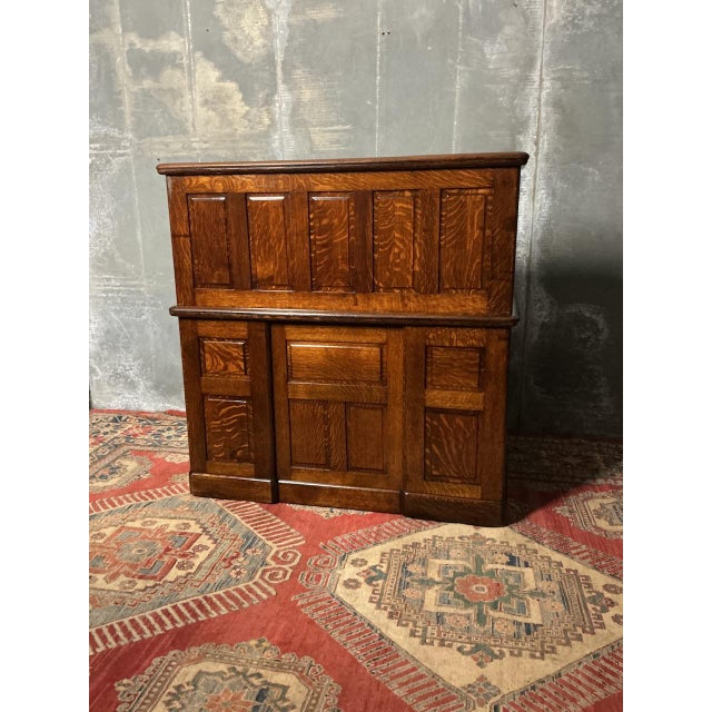 Breaks down into 3 main parts and will go through almost any doorway. Instructions can be given to set the desk up.