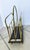 English Victorian Brass Wood Newspaper Magazine Rack For Sale - Image 9 of 18