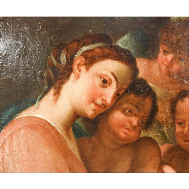 Mary, Jesus, and John the Baptist, Early 19th Century, Oil Painting on Canvas For Sale - Image 10 of 14