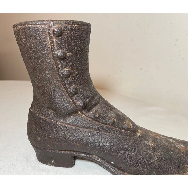 Rare Large Antique Life Size Cast Iron Store Display Ladies Shoe Sneaker Statue For Sale - Image 9 of 13