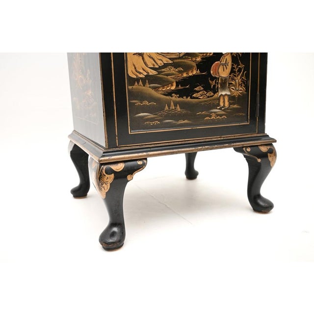 Antique Chinoiserie Lacquered Bedside Cabinet, 1900s For Sale - Image 11 of 12