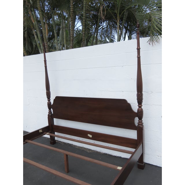 Carved Mahogany King Size Poster Bed 6444 For Sale - Image 15 of 18