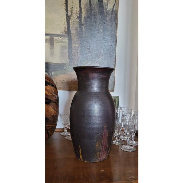 Important stoneware vase by Lucien Arnaud Height 36 cm Diameter 18 cm I have official proof of authenticity such as...