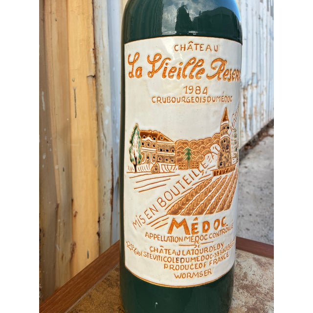 Vintage Decorative Ceramic Wine Bottle Chateau La Vielle Reserve. Circa 1990s For Sale - Image 10 of 13