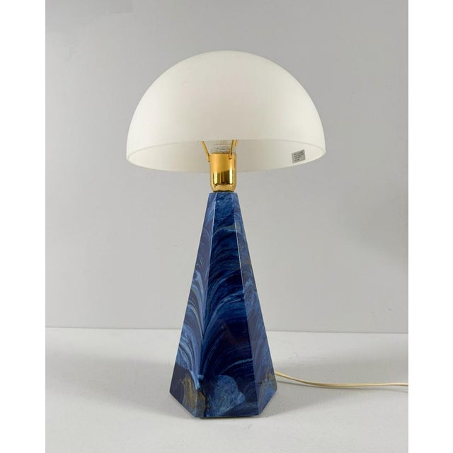 Vintage Prisma Table Lamps with Marble Shades, Italy, 2000s, Set of 2 For Sale - Image 11 of 18