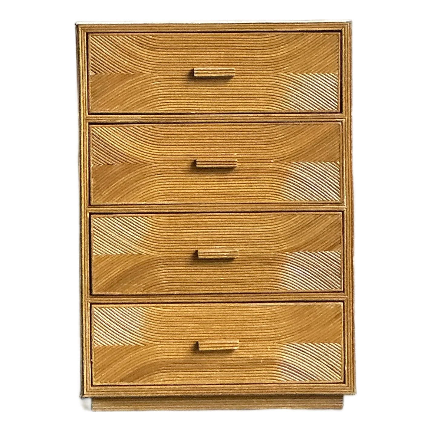 Vintage Boho Pencil Reed Chest of Drawers | Chairish