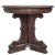 Antique Marble Top Carved Oak Round Table Made in Belgium For Sale - Image 4 of 6