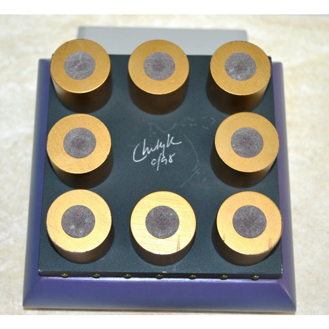 Brass 1998 Signed Post Modern Lidded Wood & Brass Box Silver Gold For Sale - Image 8 of 11