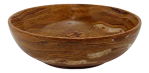 Saffron Brown Onyx Marble Bowl, 12"