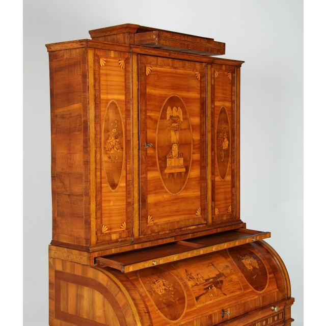 18th Century Louis XVI German Marquetry Secretaire, 1790s For Sale - Image 10 of 18