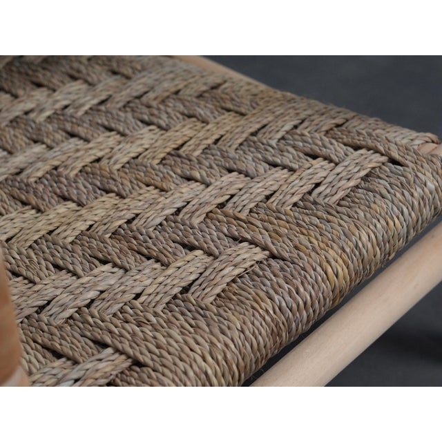 Wood Vintage Woven Seagrass Lounge Chair, France, 1970s For Sale - Image 7 of 11
