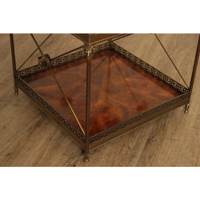 2010s Theodore Alexander 'Althorp' Regency Style Mahogany and Brass Two Tier Side Table For Sale - Image 12 of 13