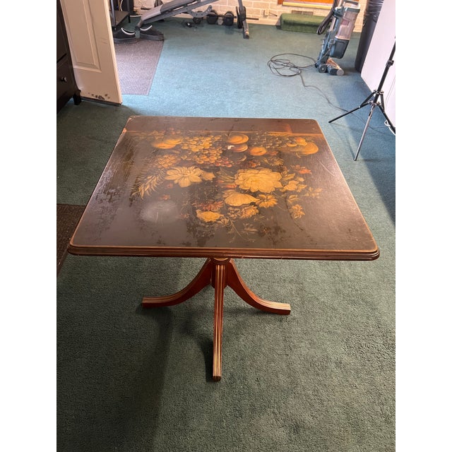 Chinoiserie 1940s Hand-Painted Ferguson Tilt-Top Chinoiserie Table For Sale - Image 3 of 8