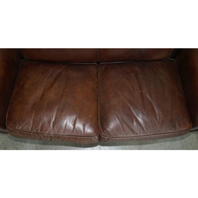 Vintage Chesterfield Sofa in Brown Leather from Halo For Sale - Image 6 of 17
