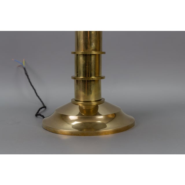 Art Deco Brass Inverted Dome Six-Light Pendant Lamp, Germany, 1930s For Sale - Image 11 of 18