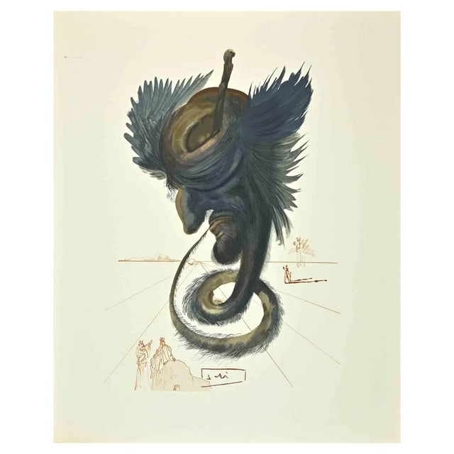 Salvador Dali, The Black Cherub, Woodcut Print, 1963 For Sale
