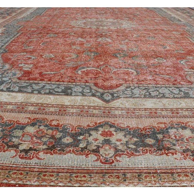 Textile Large Antique Rug With Central Medallion and Regal Design 12'4 X 20'4 For Sale - Image 7 of 17