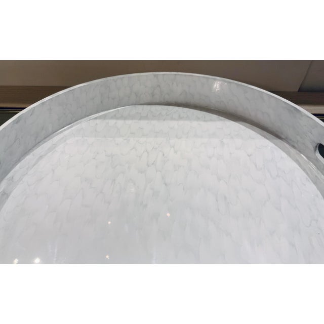 Modern Modern Gray and Cream Lacquered Tray For Sale - Image 3 of 5