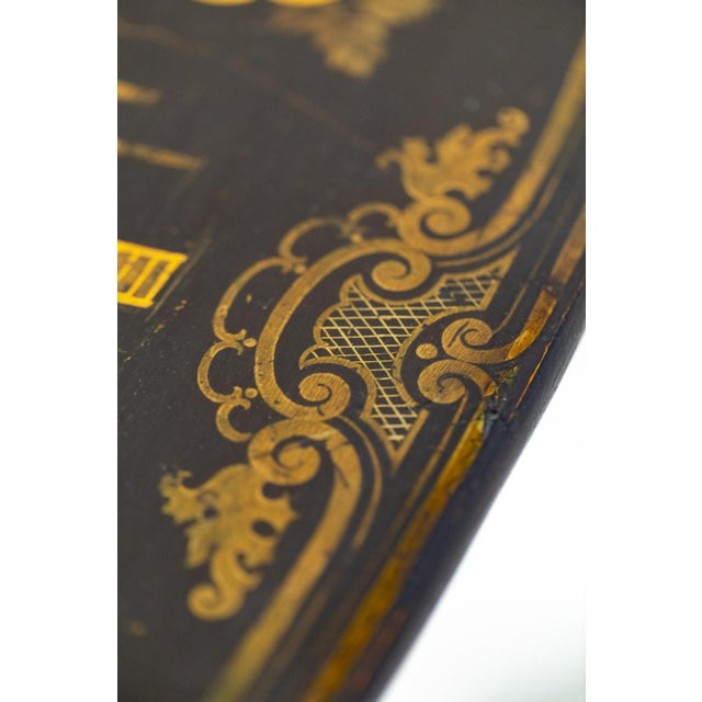 19th Century Chinese Black Lacquered Wood Leaf Table For Sale - Image 10 of 11