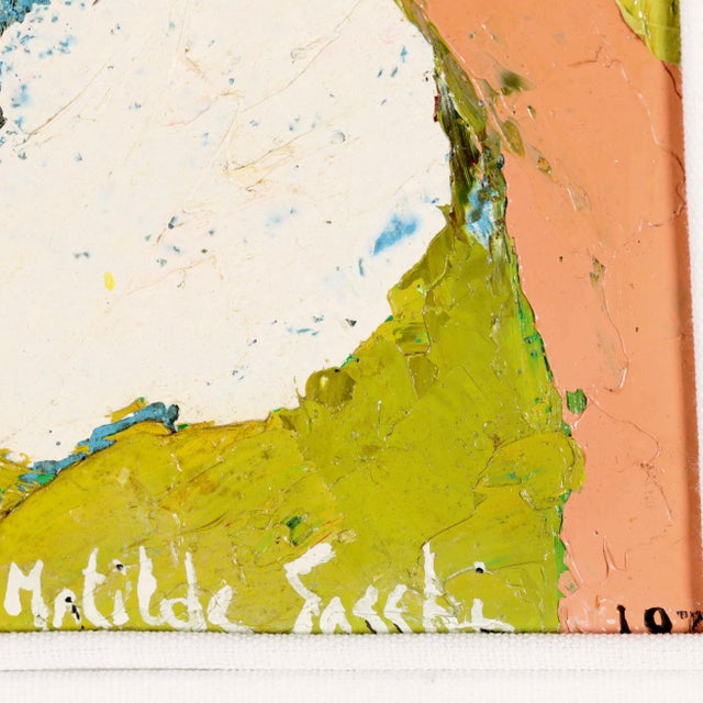 Mid-Century Modern Mid Century Modern Abstract Oil on Canvas, Signed by Matilde Sacchi, 1970. For Sale - Image 3 of 4