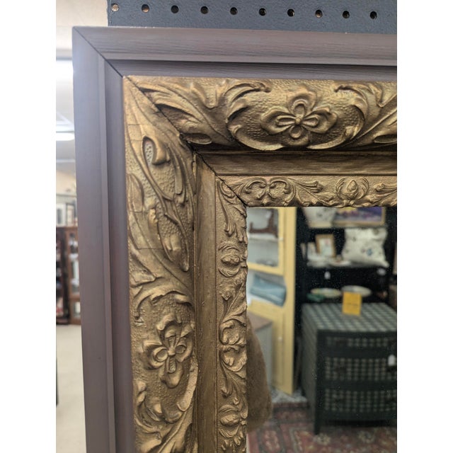 Antique Early 20th Century Ornate Giltwood Wall Mirror For Sale - Image 4 of 6