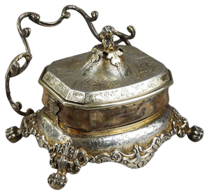 English Silver-Gilt and Agate Inkstand, 1830