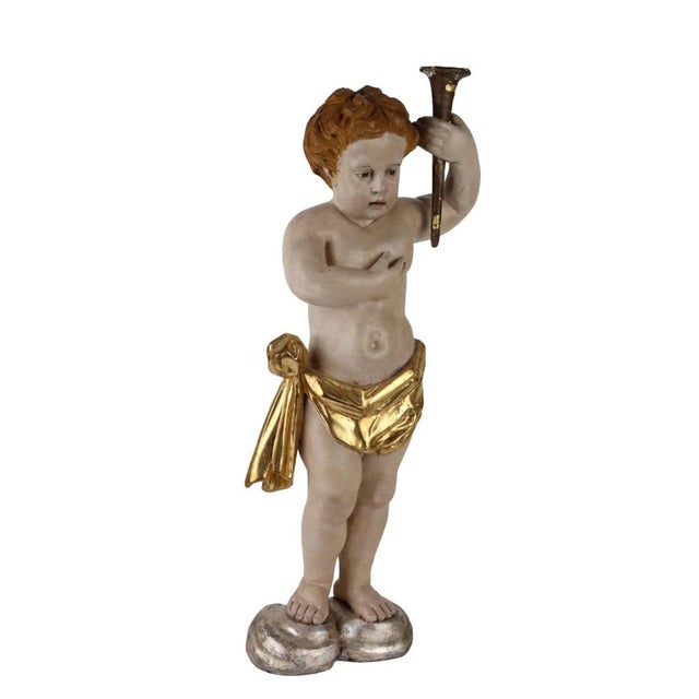 Wooden Putto Torch Holder For Sale - Image 10 of 10