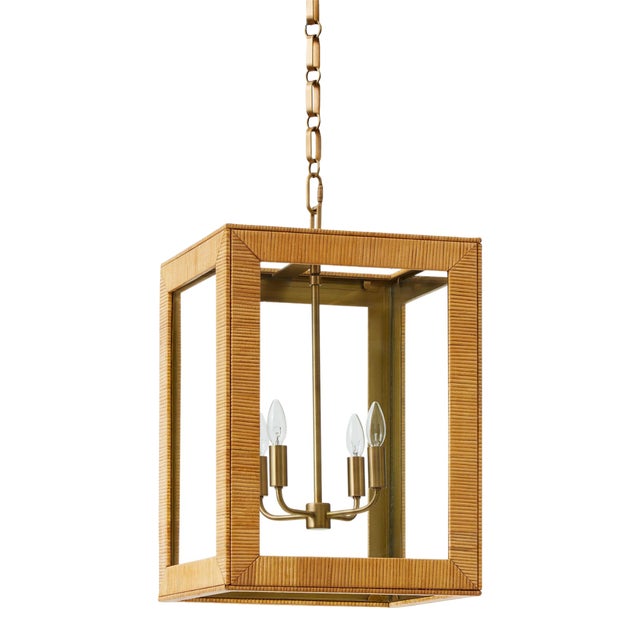 Rattan Pendant Chandelier Serena & Lily For Sale