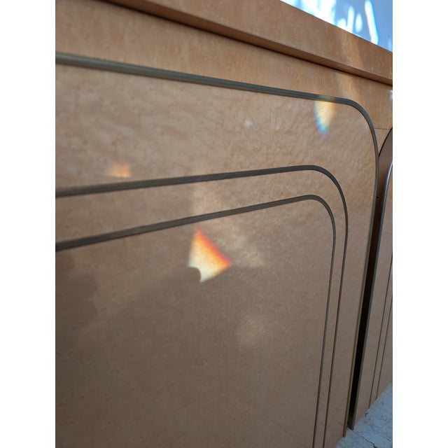Mid-Century Italian Birch Burl & Brass Sideboard attributed to Turri, 1970s For Sale - Image 13 of 18