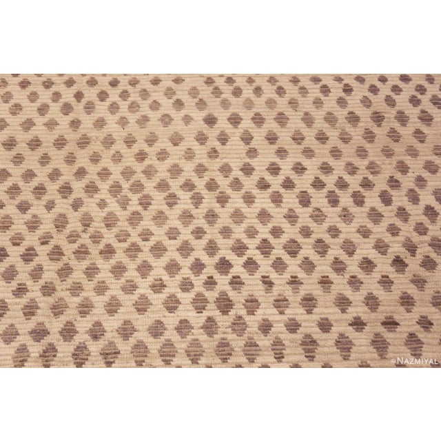Ivory Cream And Light Brown Color Tribal Artistic Modern Room Size Rug For Sale - Image 4 of 7