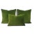 Mid-Century Modern Moss Green Texture Velvet Pillow Cover - Dark Olive Green Stripe Velvet Square Cushion Case For Sale - Image 3 of 6