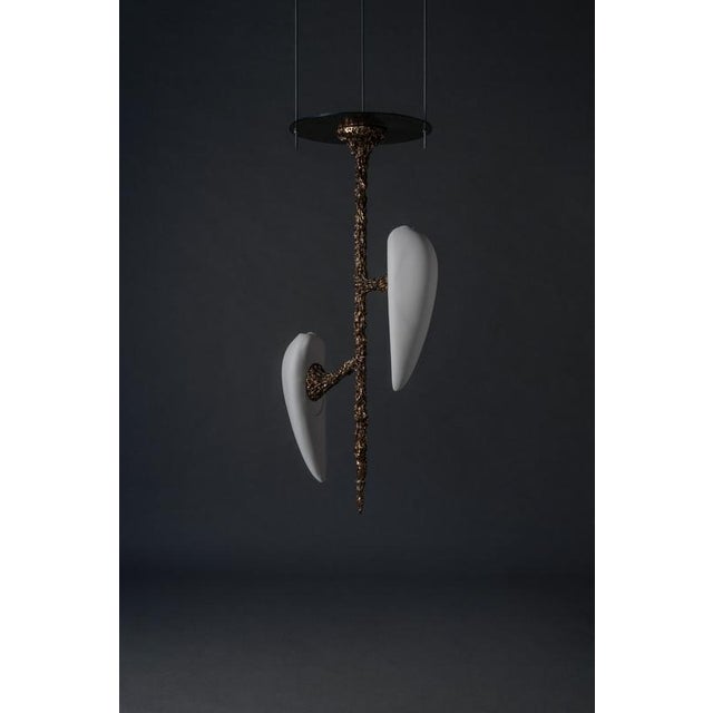 Not Yet Made - Made To Order LV-426 Vertical 2 Diffusers Pendant in Patinated Cast Bronze by William Guillon For Sale - Image 5 of 16