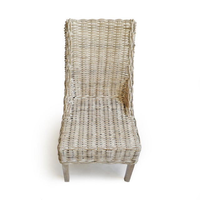 White Wash Wicker Dining Chair Chairish