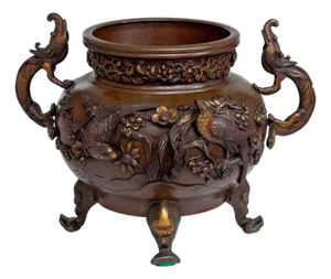 Japanese Bronze Two Handle Koro