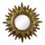 Vintage Bright Gold 13" Sunburst Wall Accent Mirror For Sale