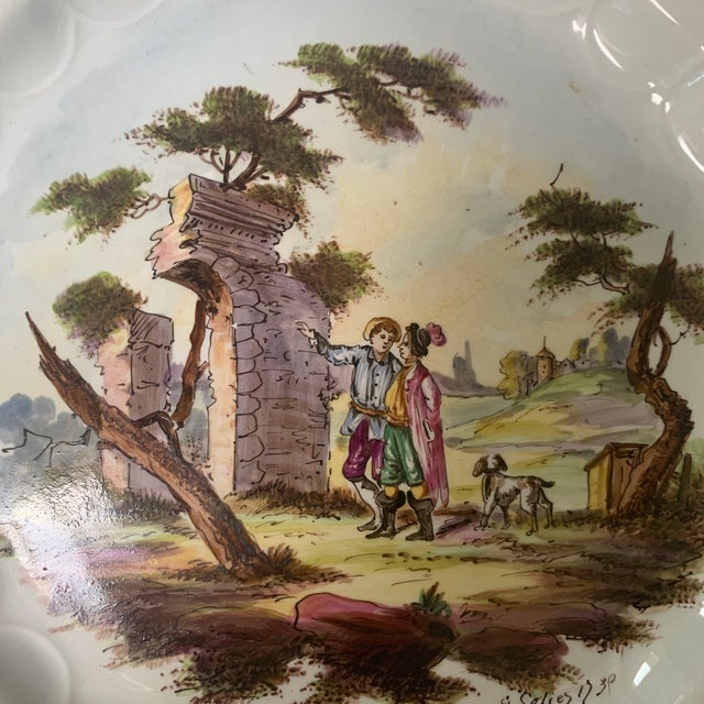 Ceramic Pair of 19th Century Charming Faience Plates For Sale - Image 7 of 8