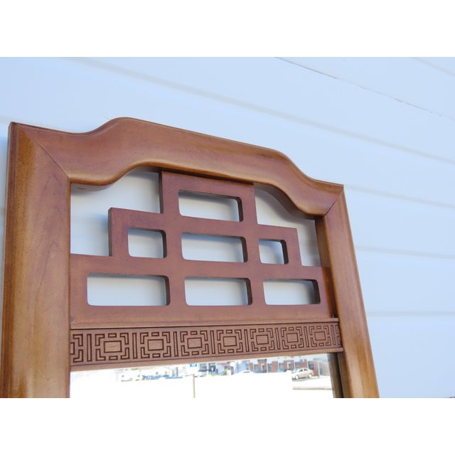 Wood Henry Link Hollywood Regency Wall Bathroom Vanity Mirrors a Pair 6408 For Sale - Image 7 of 13